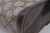 Authentic GUCCI Web Sherry Line Clutch Hand Bag Purse GG PVC Leather Brown 6562J