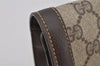 Authentic GUCCI Web Sherry Line Clutch Hand Bag Purse GG PVC Leather Brown 6562J