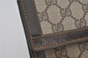 Authentic GUCCI Web Sherry Line Clutch Hand Bag Purse GG PVC Leather Brown 6562J