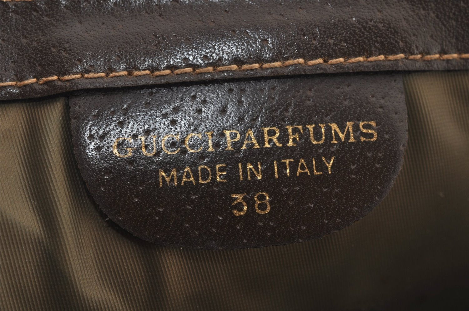 Authentic GUCCI Web Sherry Line Clutch Hand Bag Purse GG PVC Leather Brown 6562J