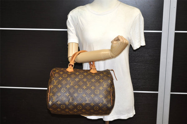 Authentic Louis Vuitton Monogram Speedy 30 Hand Boston Bag M41526 LV 6563K