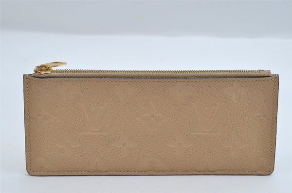 Auth Louis Vuitton Monogram Empreinte Portefeuille Clemence Wallet Beige 6564I