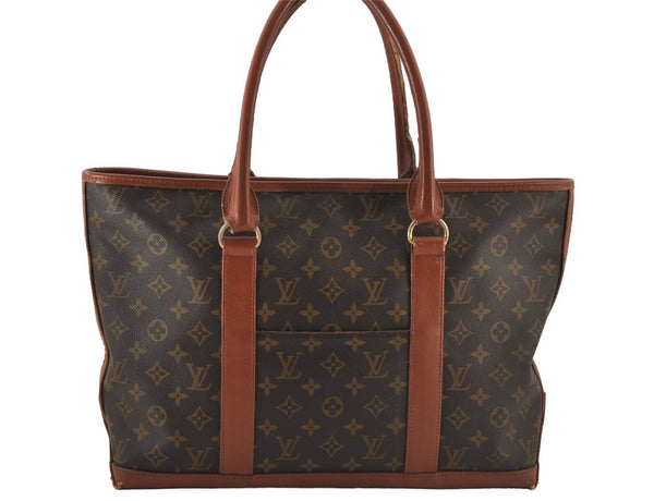 Auth Louis Vuitton Monogram Sac Weekend PM Vintage Tote Hand Bag M42425 LV 6566J