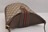 Authentic GUCCI Web Sherry Line Shoulder Cross Bag GG PVC Leather Brown 6567J