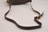 Authentic GUCCI Web Sherry Line Shoulder Cross Bag GG PVC Leather Brown 6567J