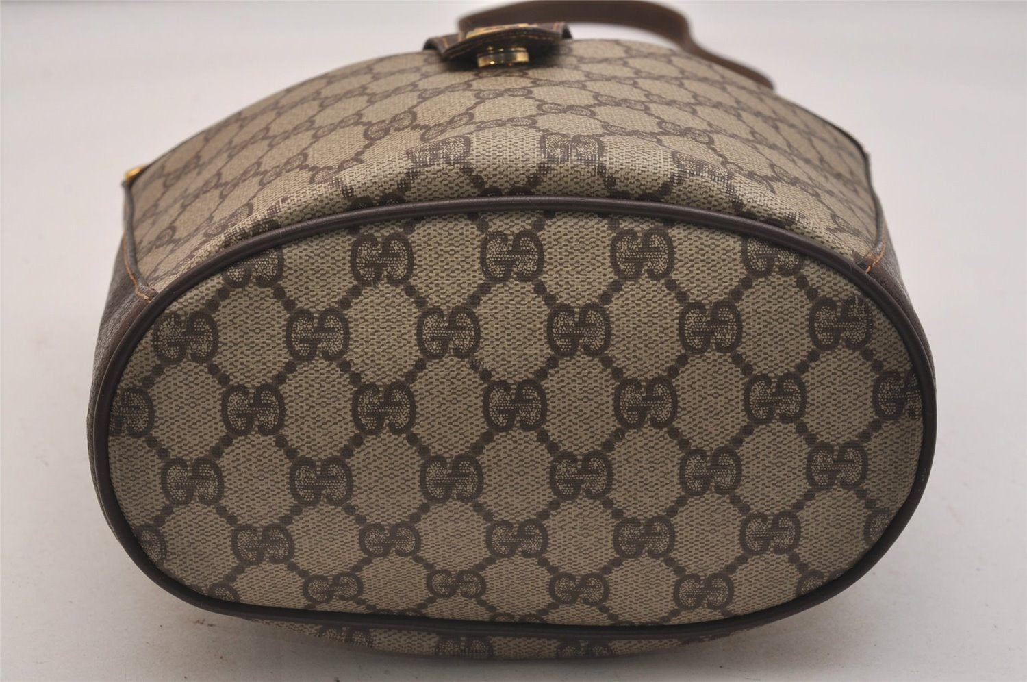 Authentic GUCCI Web Sherry Line Shoulder Cross Bag GG PVC Leather Brown 6567J