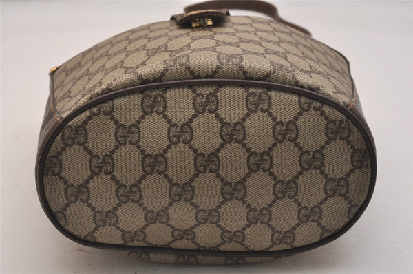 Authentic GUCCI Web Sherry Line Shoulder Cross Bag GG PVC Leather Brown 6567J