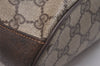 Authentic GUCCI Web Sherry Line Shoulder Cross Bag GG PVC Leather Brown 6567J