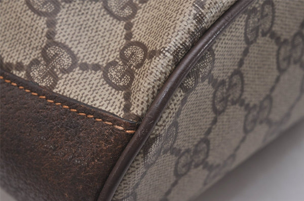 Authentic GUCCI Web Sherry Line Shoulder Cross Bag GG PVC Leather Brown 6567J