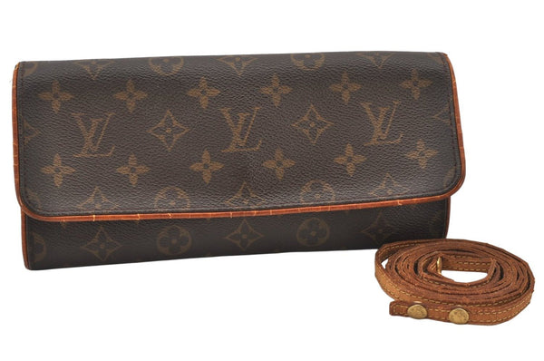 Authentic Louis Vuitton Monogram Pochette Twin GM Shoulder Bag M51852 LV 6567K