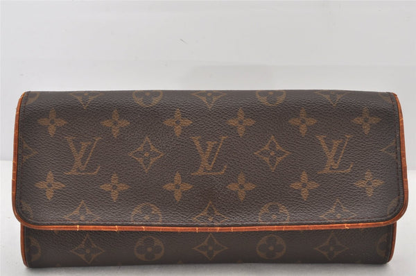 Authentic Louis Vuitton Monogram Pochette Twin GM Shoulder Bag M51852 LV 6567K