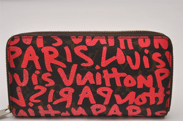 Authentic Louis Vuitton Monogram Graffiti Zippy Wallet Long Pink M93710 LV 6571I