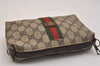 Authentic GUCCI Web Sherry Line 2way Shoulder Pouch GG PVC Leather Brown 6571J