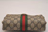 Authentic GUCCI Web Sherry Line 2way Shoulder Pouch GG PVC Leather Brown 6571J
