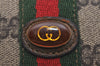 Authentic GUCCI Web Sherry Line 2way Shoulder Pouch GG PVC Leather Brown 6571J