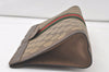 Authentic GUCCI Web Sherry Line Clutch Hand Bag GG PVC Leather Brown Junk 6571K