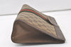 Authentic GUCCI Web Sherry Line Clutch Hand Bag GG PVC Leather Brown Junk 6571K