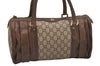 Authentic GUCCI Vintage GG Plus Hand Boston Bag GG PVC Leather Brown Junk 6572J