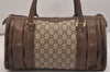 Authentic GUCCI Vintage GG Plus Hand Boston Bag GG PVC Leather Brown Junk 6572J