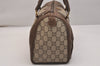 Authentic GUCCI Vintage GG Plus Hand Boston Bag GG PVC Leather Brown Junk 6572J