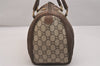Authentic GUCCI Vintage GG Plus Hand Boston Bag GG PVC Leather Brown Junk 6572J