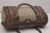 Authentic GUCCI Vintage GG Plus Hand Boston Bag GG PVC Leather Brown Junk 6572J