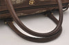 Authentic GUCCI Vintage GG Plus Hand Boston Bag GG PVC Leather Brown Junk 6572J