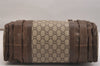 Authentic GUCCI Vintage GG Plus Hand Boston Bag GG PVC Leather Brown Junk 6572J
