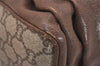 Authentic GUCCI Vintage GG Plus Hand Boston Bag GG PVC Leather Brown Junk 6572J