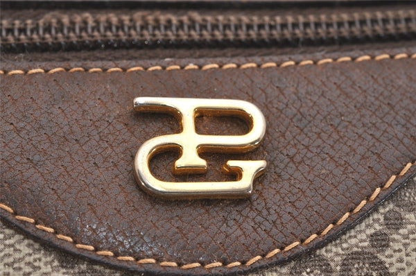 Authentic GUCCI Vintage GG Plus Hand Boston Bag GG PVC Leather Brown Junk 6572J