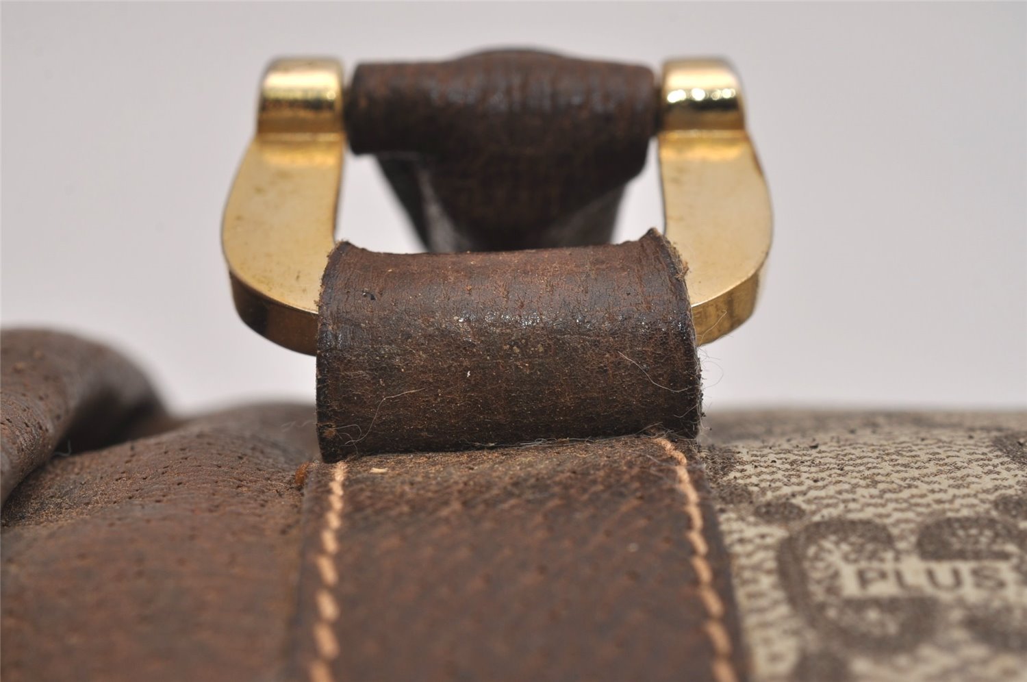 Authentic GUCCI Vintage GG Plus Hand Boston Bag GG PVC Leather Brown Junk 6572J