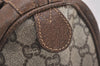 Authentic GUCCI Vintage GG Plus Hand Boston Bag GG PVC Leather Brown Junk 6572J