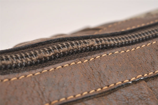 Authentic GUCCI Vintage GG Plus Hand Boston Bag GG PVC Leather Brown Junk 6572J