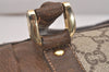 Authentic GUCCI Vintage GG Plus Hand Boston Bag GG PVC Leather Brown Junk 6572J