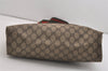 Authentic GUCCI Web Sherry Line Shoulder Tote Bag GG PVC Leather Brown 6573J