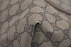 Authentic GUCCI Web Sherry Line Shoulder Tote Bag GG PVC Leather Brown 6573J