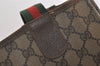 Authentic GUCCI Web Sherry Line Shoulder Tote Bag GG PVC Leather Brown 6573J