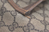 Authentic GUCCI Web Sherry Line Shoulder Tote Bag GG PVC Leather Brown 6573J