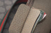 Authentic GUCCI Web Sherry Line Shoulder Tote Bag GG PVC Leather Brown 6573J