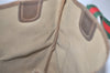 Authentic GUCCI Web Sherry Line Shoulder Tote Bag GG PVC Leather Brown 6573J