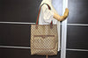 Authentic GUCCI Web Sherry Line Shoulder Tote Bag GG PVC Leather Brown 6573J