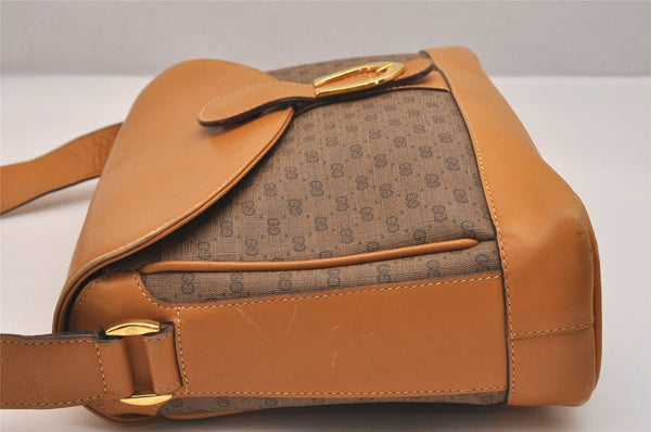 Authentic GUCCI Micro GG PVC Leather Shoulder Cross Body Bag Purse Brown 6574J