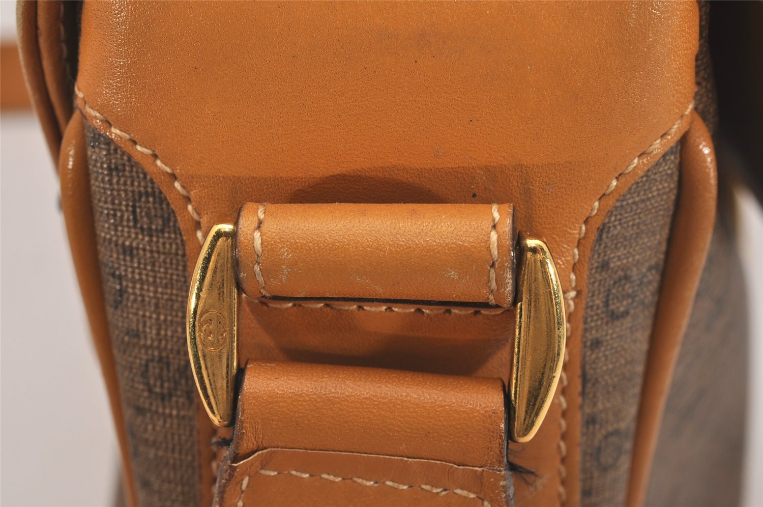 Authentic GUCCI Micro GG PVC Leather Shoulder Cross Body Bag Purse Brown 6574J