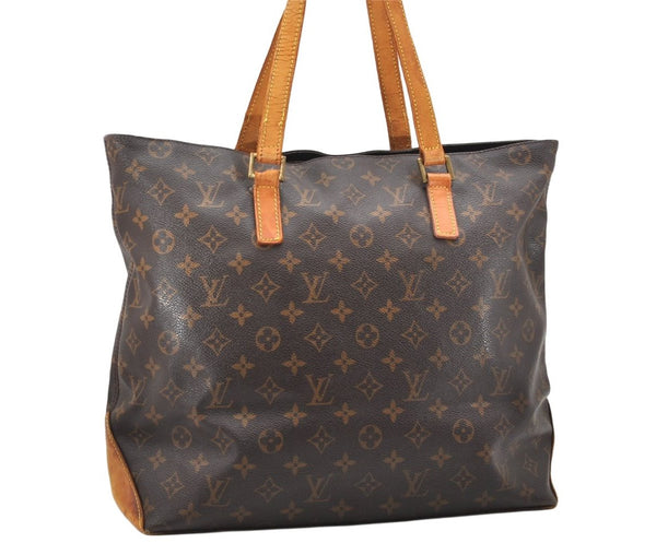 Authentic Louis Vuitton Monogram Cabas Mezzo Shoulder Tote Bag M51151 Junk 6574K