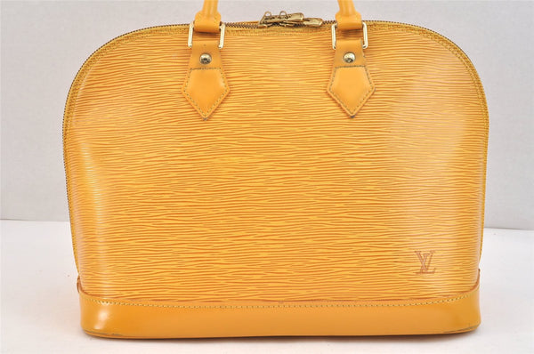 Authentic Louis Vuitton Epi Alma PM Hand Bag Yellow M52149 LV 6575K