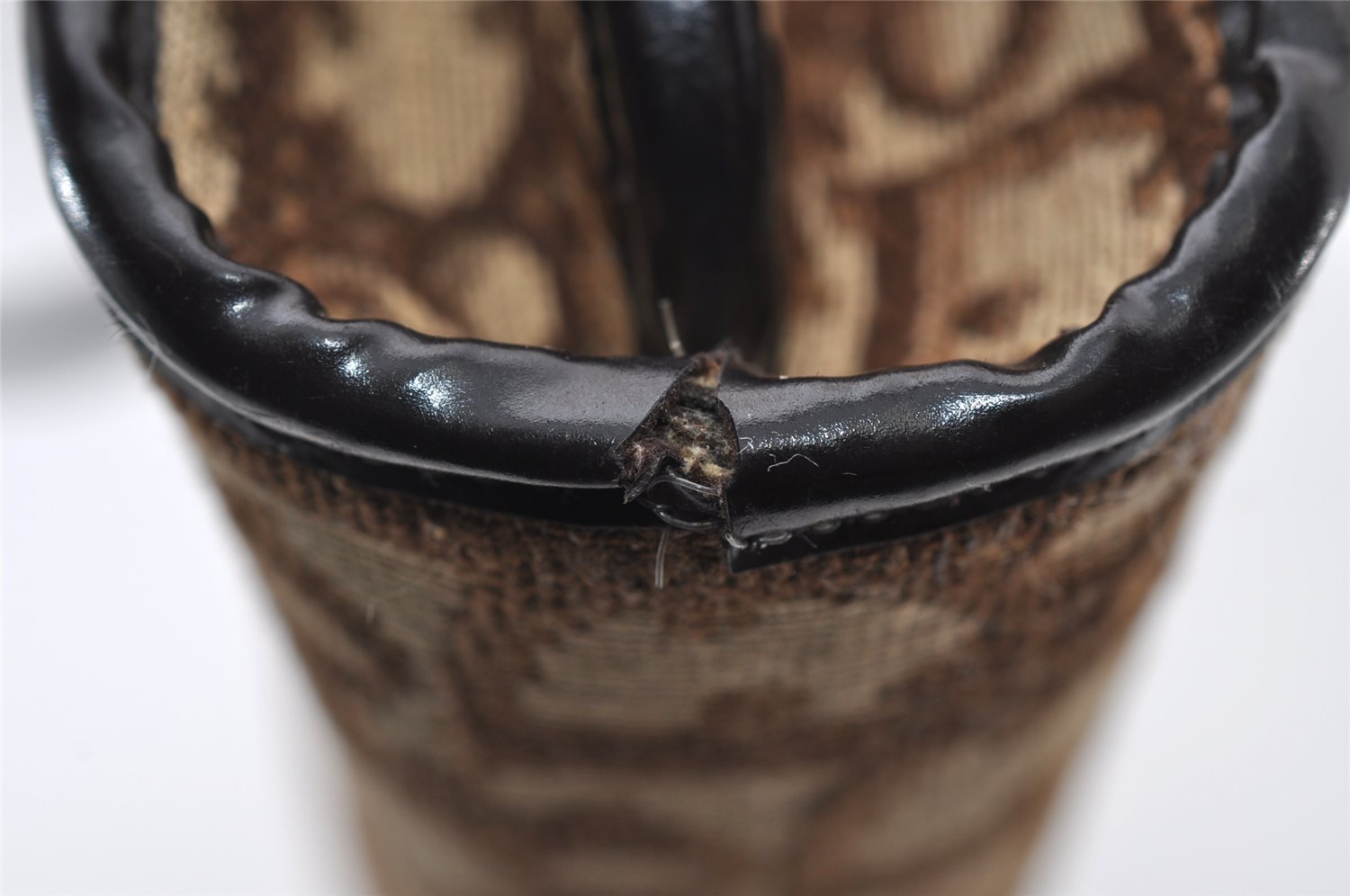 Authentic Christian Dior Trotter Hand Tote Bag Canvas Leather Brown 6576I