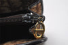 Authentic Christian Dior Trotter Hand Tote Bag Canvas Leather Brown 6576I