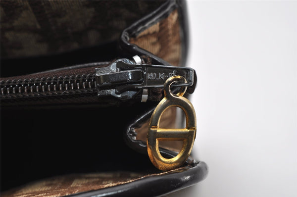 Authentic Christian Dior Trotter Hand Tote Bag Canvas Leather Brown 6576I