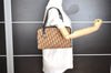 Authentic Christian Dior Trotter Hand Tote Bag Canvas Leather Brown 6576I