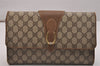 Authentic GUCCI Shoulder Cross Body Bag Purse GG PVC Leather Brown Junk 6576J